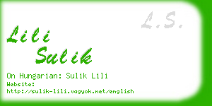 lili sulik business card